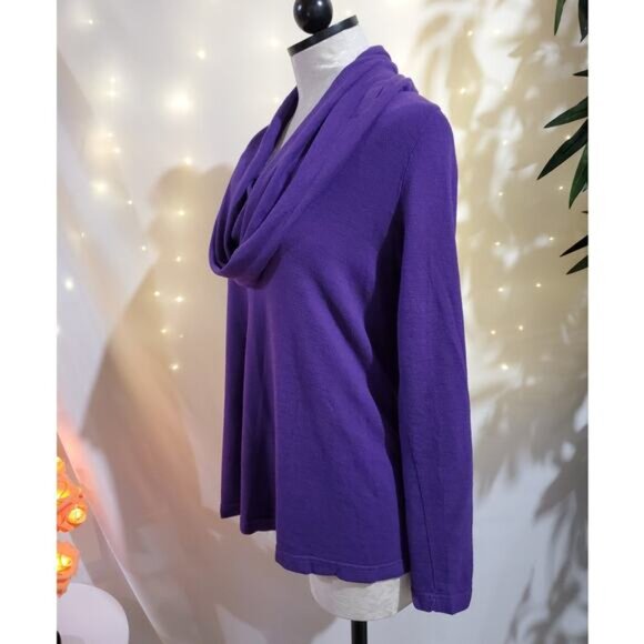 Fresh Produce Cowl Neck Purple Long Sleeve Knit Pullover Sweater Womens Size XS - Picture 4 of 9